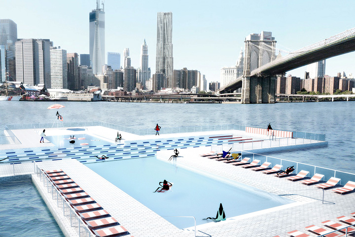 Studie für ein Flussbad in New York von Pluspool