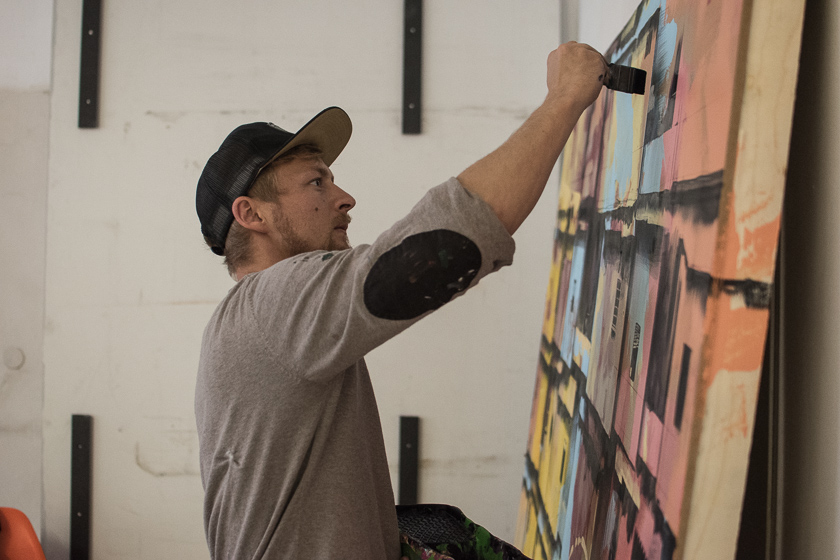 Matthias Mross bei "Mein Viertel Deine Leinwand" im Glockenbachviertel 2016 | Foto: Monika Schreiner