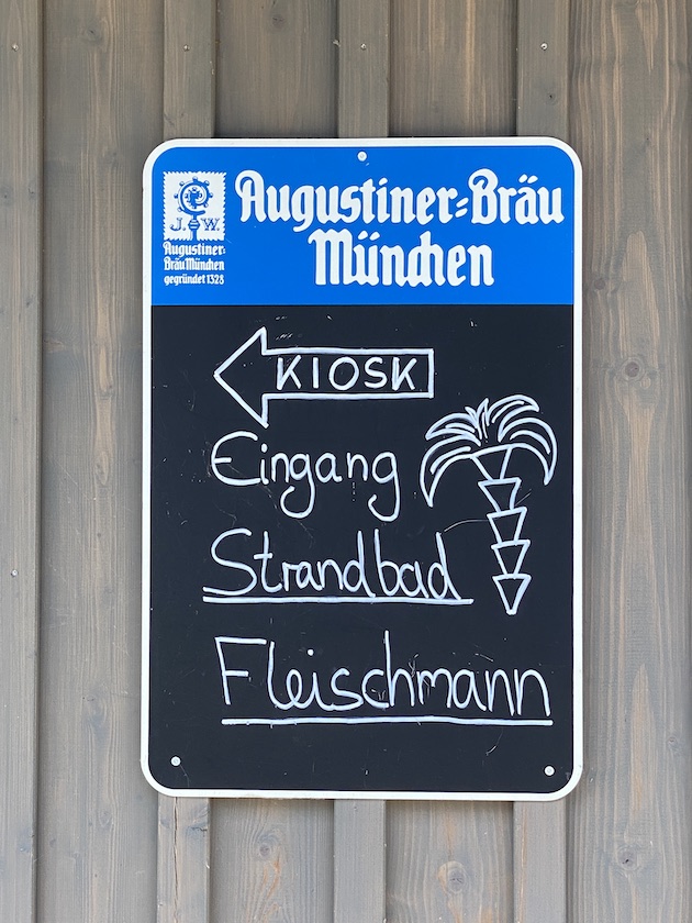 Eingang Kioks Schild Strandbad Fleischmann